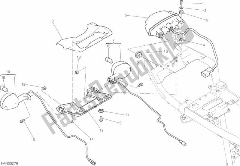 Tutte le parti per il Fanale Posteriore del Ducati Scrambler Flat Track Thailand USA 803 2018